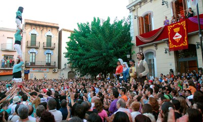 Actuació dels Castellers de Mollet.