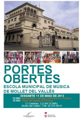 Jornada de portes obertes de l'Escola Municipal de Música.