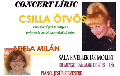 Concert Líric amb la soprano hongaresa: CSILLA ÖTVÖS.