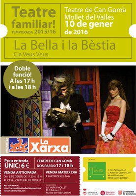 Sant Vicenç 2016: Teatre familiar: "La Bella i la Bèstia", a càrrec de la Cia Veus Veus.