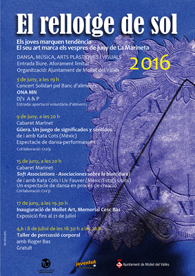 El rellotge de sol 2016: Soft Associations - Asociaciones sobre la blan (dura).