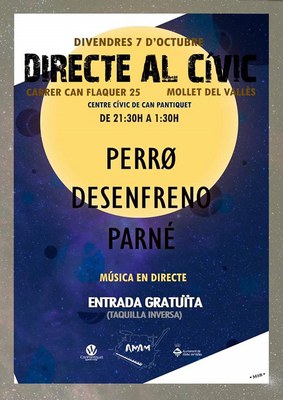 Directe al Cívic. Nit de Rock: Concert amb Perr0, Desenfreno i Parné.