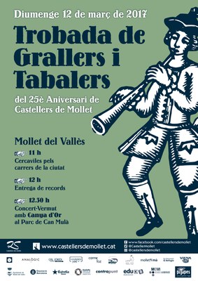 25è Aniversari de Castellers de Mollet: Trobada de Grallers i Tabalers.