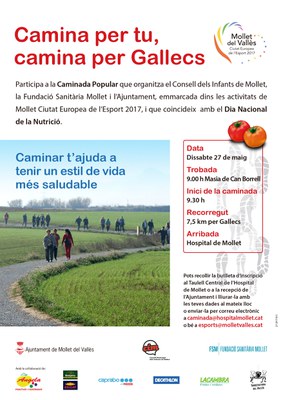 "Camina per tu, camina per Gallecs": Caminada Popular emmarcada dins les activitats de Mollet Ciutat Europea de l'Esport 2017.