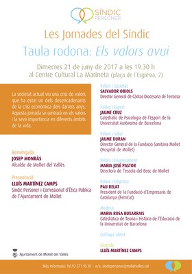 Les Jornades del Síndic: Els valors avui.