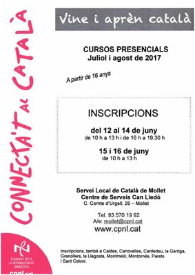Inscripcions dels cursos intensius d'estiu de català per a adults .