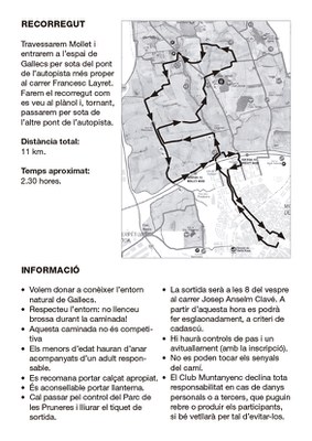 XVII Caminada nocturna a Gallecs.