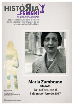 Inauguració exposició Història en Femení: Maria Zambrano (filòsofa).