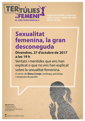 Tertúlies en femení: "Sexualitat femenina, la gran desconeguda".