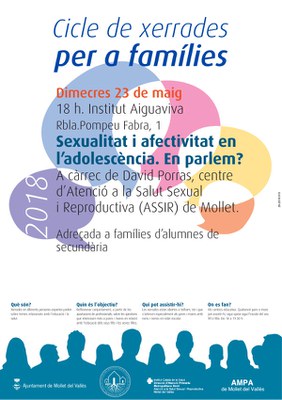 Cicle de Xerrades per a famílies: "Sexualitat i efectivitat en l'adolescència. En parlem?".
