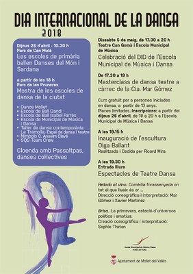 Dia Internacional de la Dansa: Les Escoles de primària ballen danses del món i sardana.