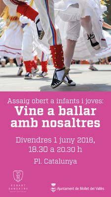 Vine a ballar amb nosaltres!: Assaig obert de l'Esbart Dansaire per a infants i joves.