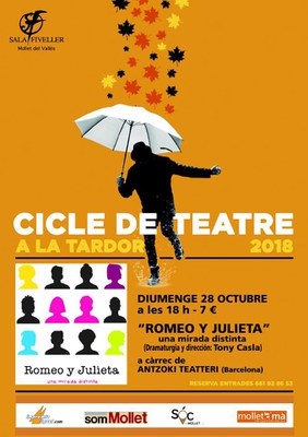 Cicle de Teatre a la Tardor: "Romeo i Julieta, una mirada distinta" (Tony Casla), a càrrec d’Antzoki Teatteri.