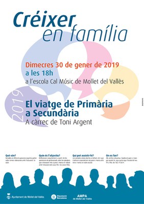 Créixer en família: El viatge de Primària a Secundària a càrrec de Toni Argent.