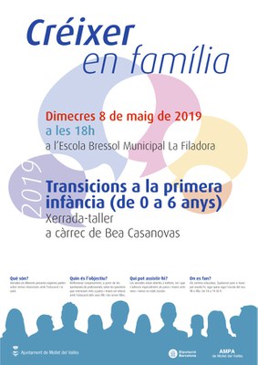 Crèixer en família: Xerrada-taller "Transicions a la primera infància (de 0 a 6 anys)".
