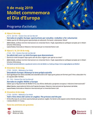Dia d'Europa: Xerrada en anglès "Mollet a Europa" .