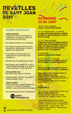 Sant Joan 2019: Entrada de la torxa de la Flama a càrrec del Ball de Diables i les entitats participants.