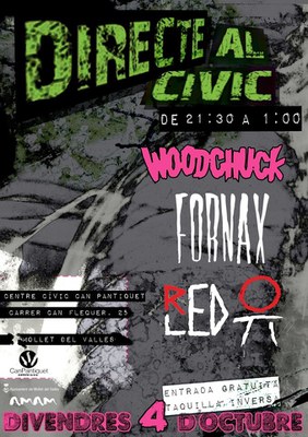 Directe al Cívic: Concert Punk - Redled, Fornax i Woodchuck -.