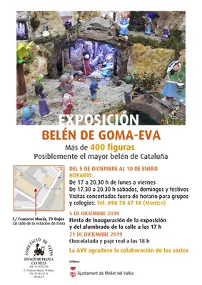 Inauguració del pessebre de goma-eva i encesa de llums i de l’arbre del carrer .