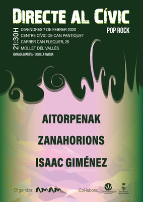Directe al Cívic: Actuacions de "Aitorpenak" "Zanahorions" i "Isaac Giménez" (Pop Rock).