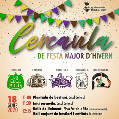 Sant Vicenç 2020: Cercavila bestiari amb El Moll Fer, La Santa Teca, La Cuca Molla i els capgrossos de la Colla Gegantera.