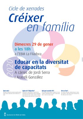 Cicle de Xerrades Créixer en família: "Educar en la diversitat de capacitats”.