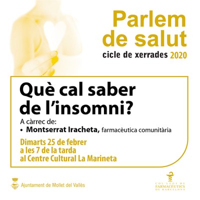  Parlem de Salut: “Què cal saber de l’insomni?”.