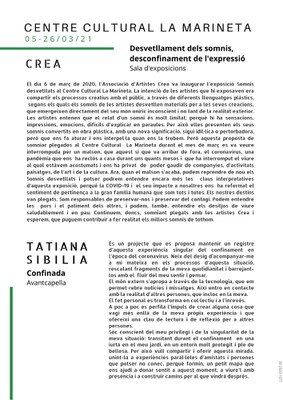 Exposició:"Desvetllament dels somnis, Desconfinament de l'expressió".