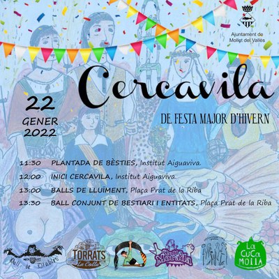 Festa Major de Sant Vicenç: Cercavila bestiari amb el Moll Fer La Santa Teca La Cuca Molla i els capgrossos de la Colla Gegantera.