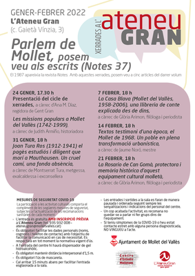 Xerrada: "Textos testimoni d'una época el Mollet de 1968. Un poble en plena transformació urbanística.