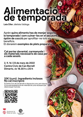 Curs: "Alimentació de temporada"a càrrec de Laia Oller, dietista i biòloga.