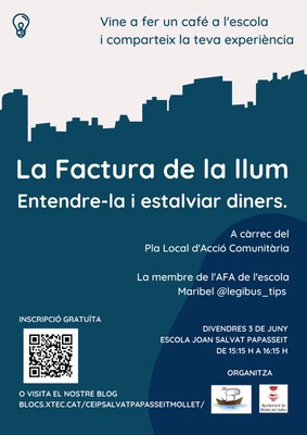 Xerrada: "La Factura de la llum. Entendre-la i estalviar diners".