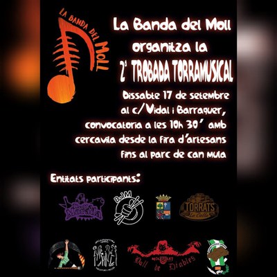 2a Trobada Torramusical. Cercavila fins al Parc de Can Mulà, vermut de germanor i dinar popular.