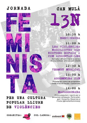 Jornada feminista per una cultura popular lliure de violències                                                                      .