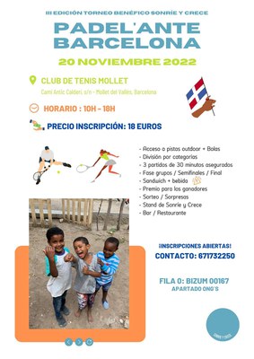 3a edició torneig de pàdel solidari Padel'ante Barcelona.