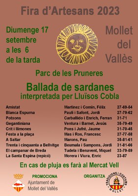 Audició de sardanes amb la cobla Els Lluïsos de Taradell.