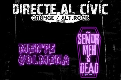 DIRECTE AL CÍVIC:  Actuacions de  "Mente Colmena"  i "Señor Meh is Dead".