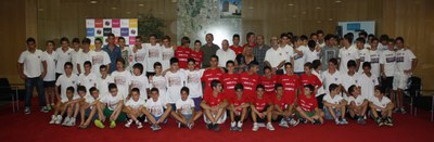 Recepció als equips Infantil, Cadet i Benjamí del CF Mollet UE pels seus èxits.