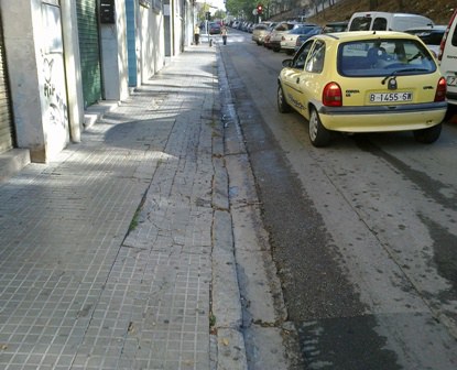 Tram del carrer del Ferrocarril on s'actuarà