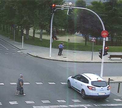 El regidor de Seguretat, el cap de la Policia, l'alcalde i el regidor de Mobilitat, durant la roda de premsa