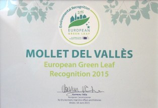 Mollet del Vallès guanya l'"European Green Leaf 2015".