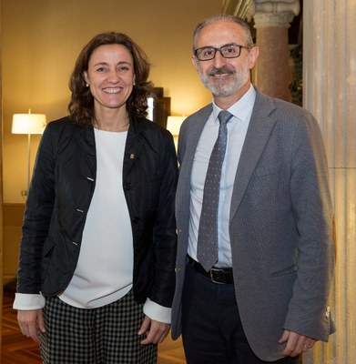  Josep Monràs es reuneix amb la presidenta de la Diputació de Barcelona Mercè Conesa .