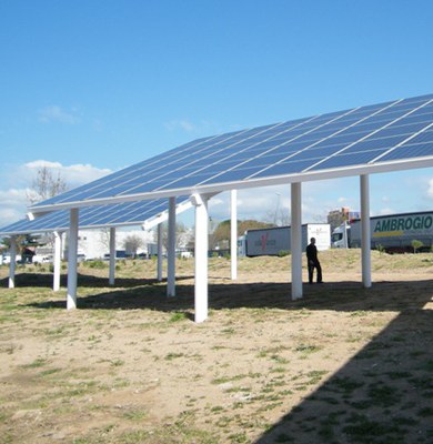 La pèrgola està instal·lada a Can Magarola