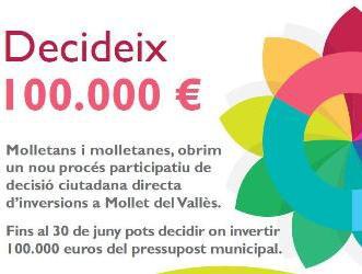 L'Ajuntament presenta Decideix 100.000 euros, un nou procés participatiu  .