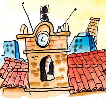 Josep Monràs felicita el dibuixant d’humor Fer, Creu de Sant Jordi 2018 .