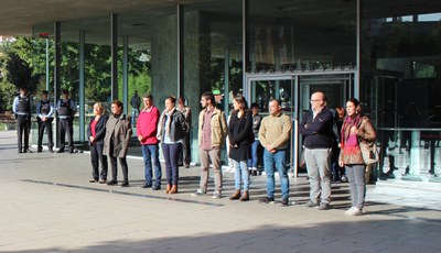 Mollet amb les víctimes dels aiguats   .