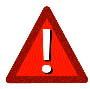 Red triangle alert icon