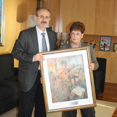 L'alcalde Monràs va rebre Francesca Olària a la Casa de la Vila