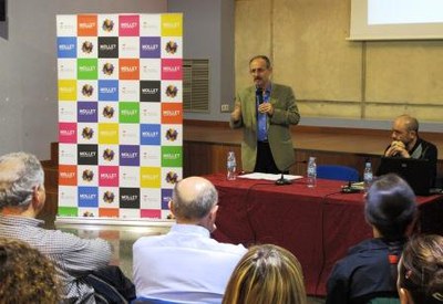 Josep Monràs presenta les línies econòmiques de Mollet a Can Borrell.