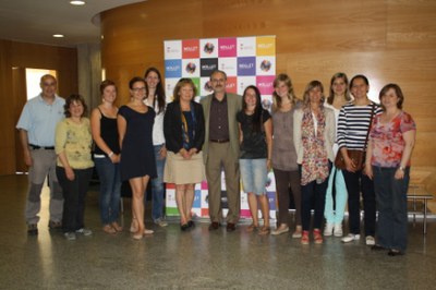Josep Monràs rep estudiantes alemanyes d’intercanvi a l’Ajuntament.